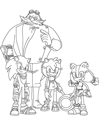 Sonic with Friends Coloring Page
