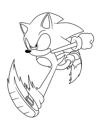 Speeding Sonic Coloring Page