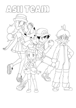 Ash Team Coloring Page