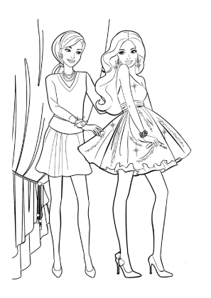 Barbie at the Tailor Coloring Page