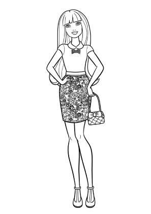 Barbie Flower Skirt Coloring Page