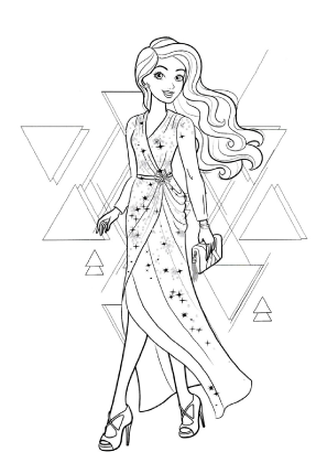 Barbie Formal Dress Coloring Page