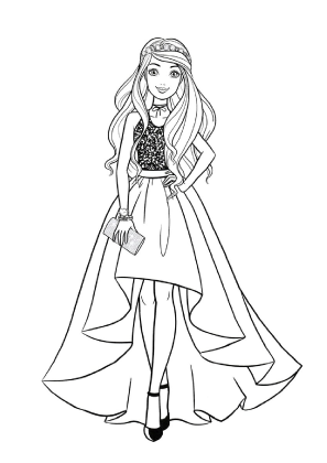 Barbie Stylish Outfit Coloring Page