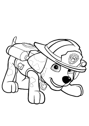 Dalmatian dog Marshall Coloring Page