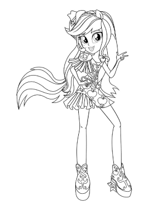 Equestria Girls Applejack Coloring Page