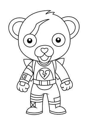 Fortnite Chibi Cuddle Team Leader Coloring Page