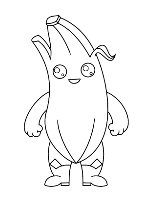 Fortnite Chibi Peely Coloring Page