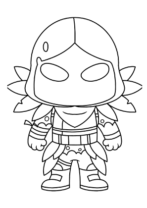 Fortnite Chibi Raven Coloring Page