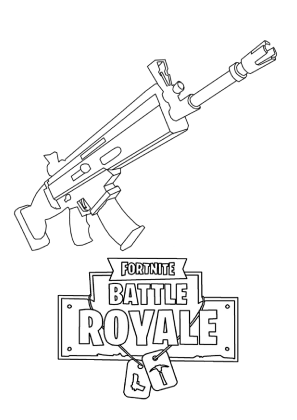Fortnite Rifle Scar Coloring Page