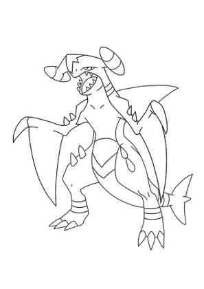 Garchomp Coloring Page