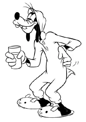 Goodnight Goofy Coloring Page