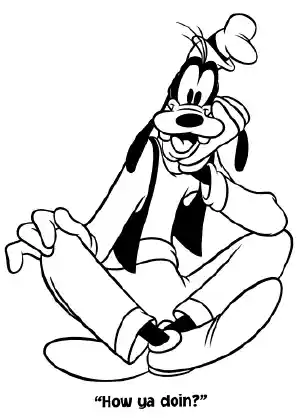 Goofy Sitting Coloring Page