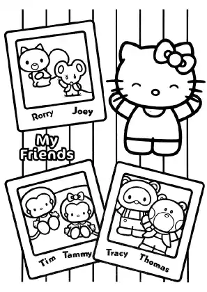 Hello Kitty and Friends Coloring Page