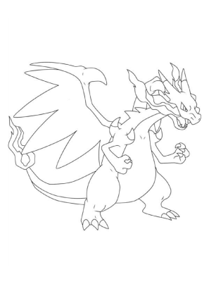 Mega Charizard Coloring Sheet