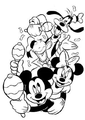 Mickey And Friends Have a Fun Coloring Page