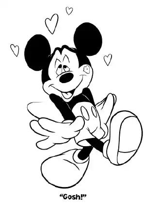Mickey Drunk in Love Coloring Page