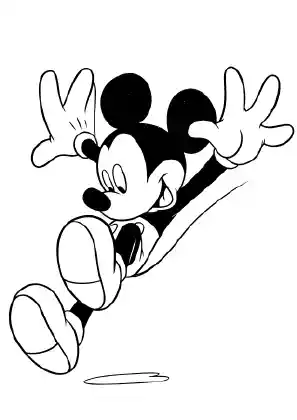 Mickey Jumping Coloring Page