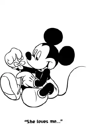 Mickey Loves Me Coloring Page