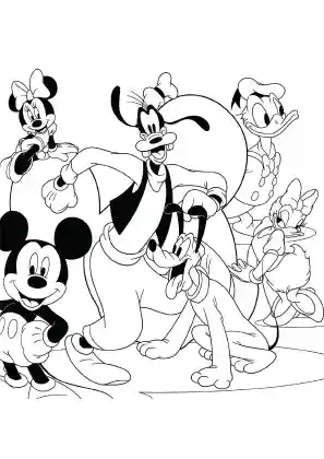 Mickey mouse and friends coloring page