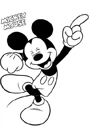 Mickey Mouse Dancing Coloring Page