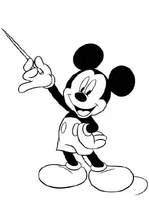 Mickey Orchestra Conductor Coloring Page