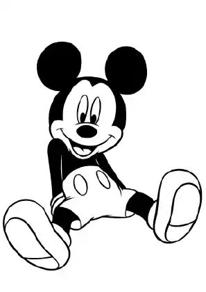 Mickey Sitting Coloring Page