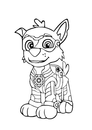 Mighty Pups Rocky Coloring Page
