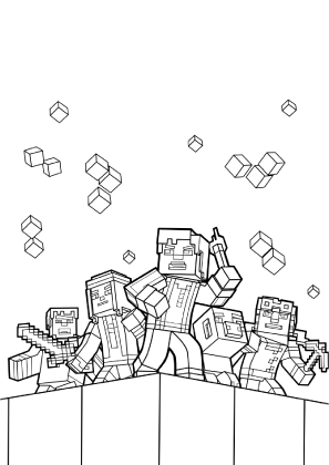 Minecraft Battle Coloring Page