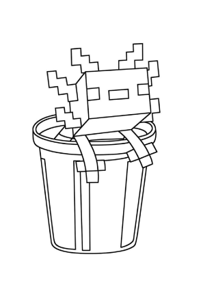 Minecraft Axolotl Coloring Page