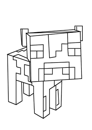 Minecraft Cow Coloring Page