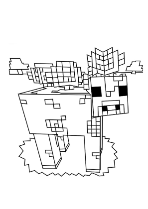 Minecraft Cow Coloring Sheet