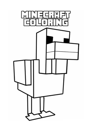 Minecraft Duck Coloring Page