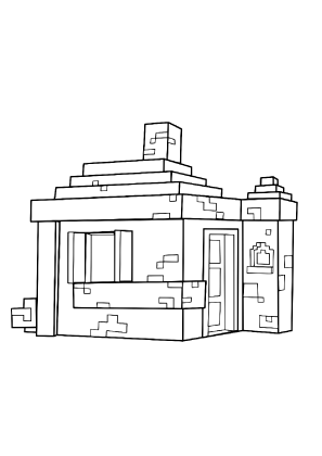 Minecraft House Coloring Page