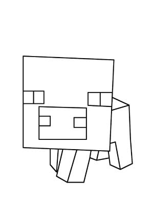 Minecraft Pig Coloring Page