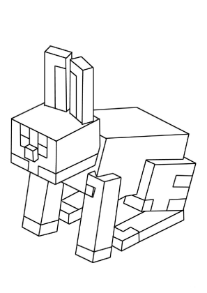 Minecraft Rabbit Coloring Page