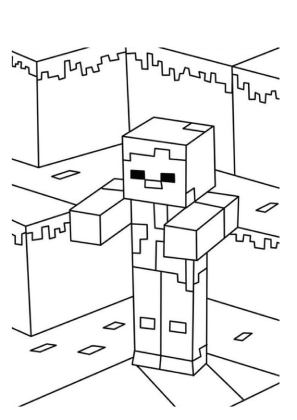 Minecraft Zombie Coloring Page