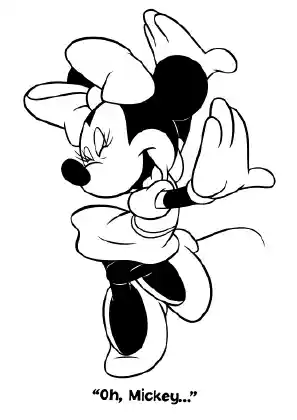 Minnie Laughing Coloring Page