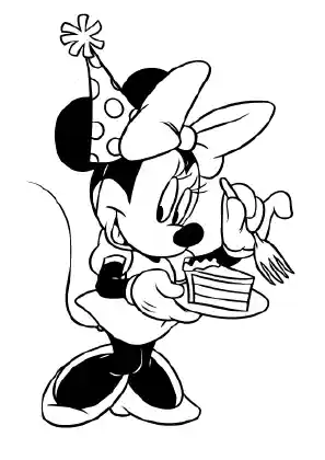 Minnie Mouse Cake Coloring Page