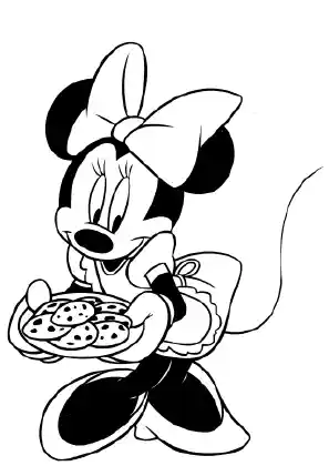 Minnie Mouse Cookie Coloring Page