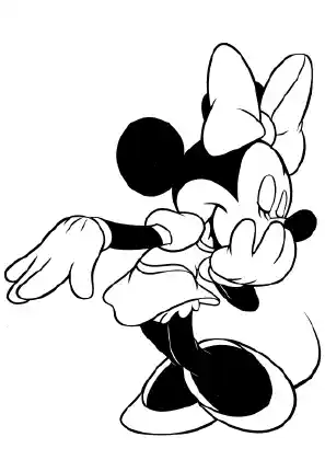 Minnie Mouse Laughing Coloring Page