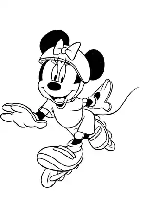 Minnie Mouse Skating Coloring Page