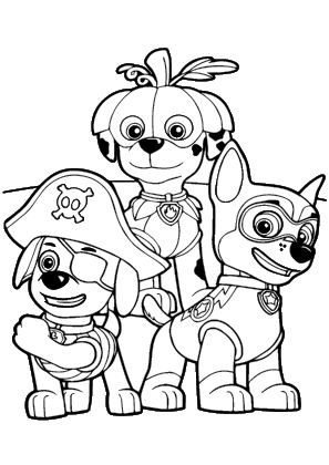 Paw Patrol Halloween Coloring Page