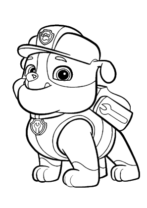 Paw Patrol Rubble Coloring Page