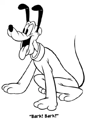 Pluto Barking Coloring Page