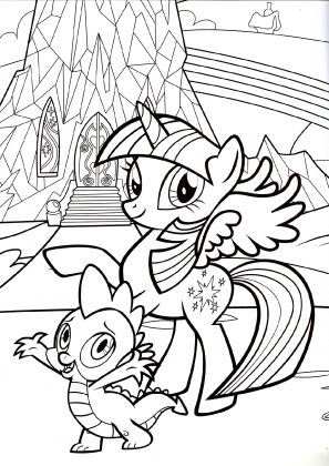Spike and Twilight Sparkle Coloring Page