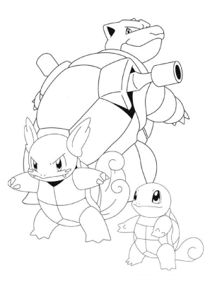 Squirtle Evolution Coloring Page
